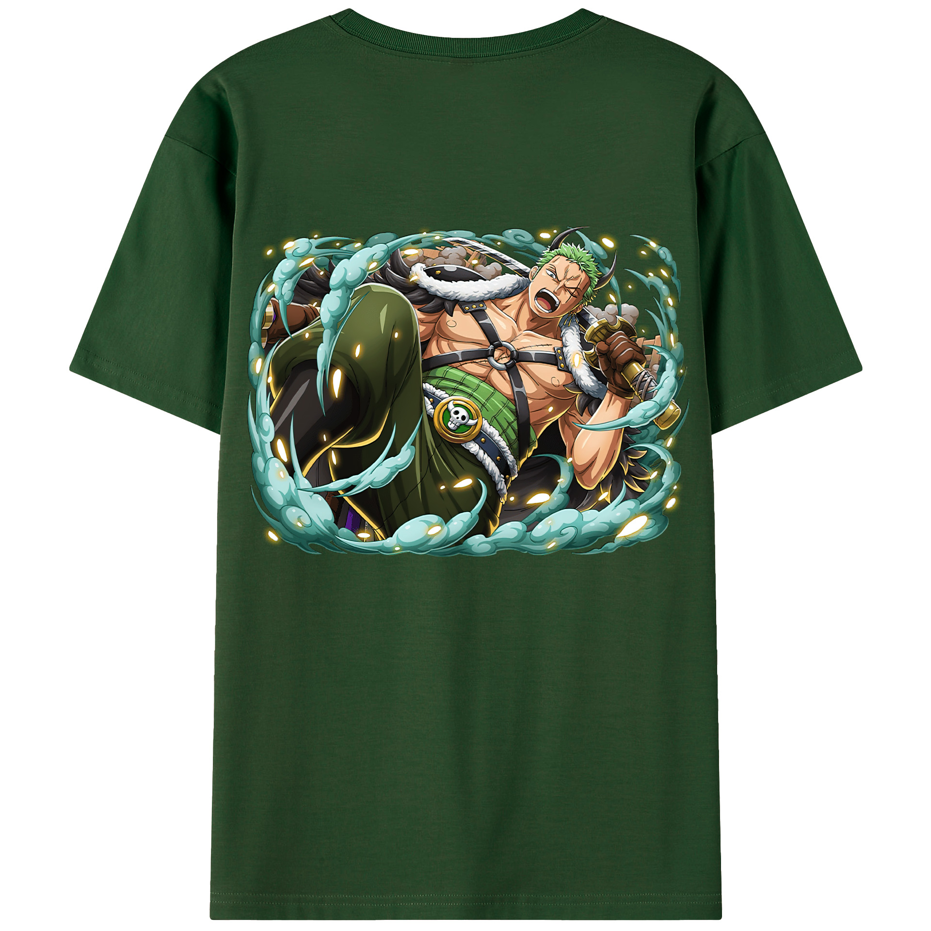 ワンピース ロロノア・ゾロ ONE PIECE Roronoa Zoro 綿100％半袖Tシャツ（背面プリント）